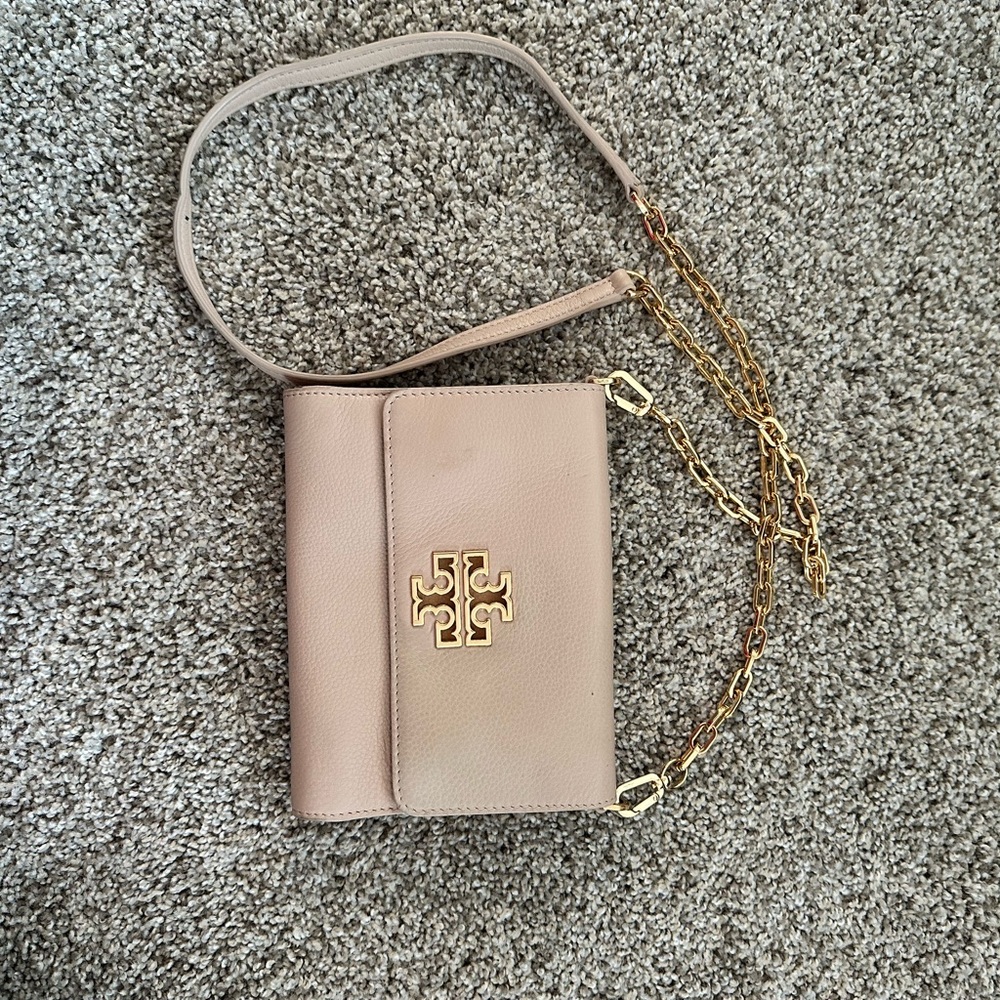 Tory Burch Tan Gold Crossbody Bag